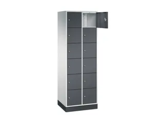 lockerkast,RAL 7035/RAL 7021,HxBxD 1950x620x500mm,2x6vakken,cil.-slot - 1