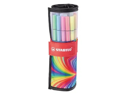 Viltstift STABILO Pen 68/25 Arty roletui medium assorti set à 25 stuk