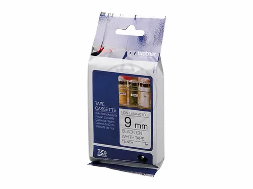 Lettertape Brother Tze-n221 P-touch Niet Gelamineerd 9mm Wit Op Zwart