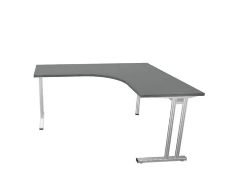bureau in vrije vorm,HxBxD 740x1600x1400mm,vrije vorm,MS-donkergrijs