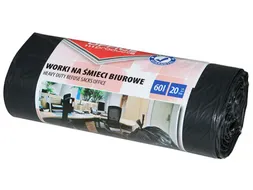 Vuilniszak 59x72cm 60L LDPE zwart 20 stuks