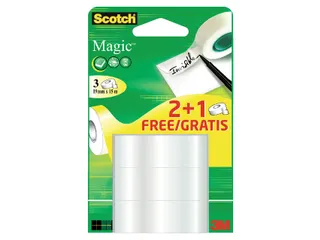 Plakband Scotch Magic 19mmx15m 2+1 gratis onzichtbaar 3 rollen - 1