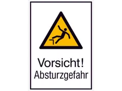 waarschuwings-combibord,v. binnen/buiten,Pas op! Valgevaar,PE-folie