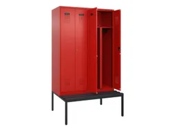 PBM-locker met bank,HxBxD 2120x1200x815mm,4vak,vak B 300mm