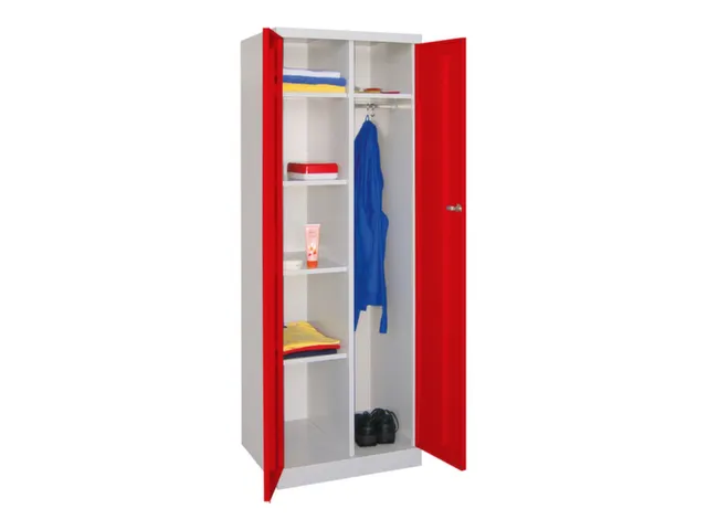 kleding-/wasgoedkast,HxBxD 1800x600x500mm,RAL7035,front RAL3000