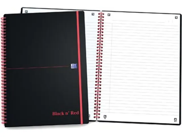 Oxf Schrift Zwart Rood A4 Lijn 140 blz PP
