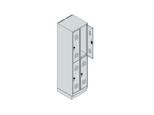 dubbeldekse locker,HxBxD 1950x500x500mm,2x2vak.,vak B 250mm