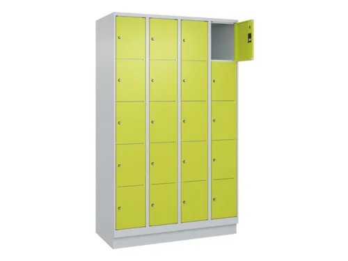 lockerkast,HxBxD 1950x1200x500mm,4x5vakken,vak B 300mm,cil.-slot