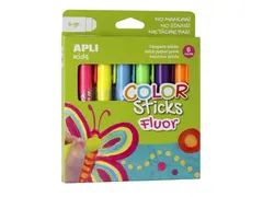 Color Sticks Fluor Plakkaatverf Blister Met 6 Stuks
