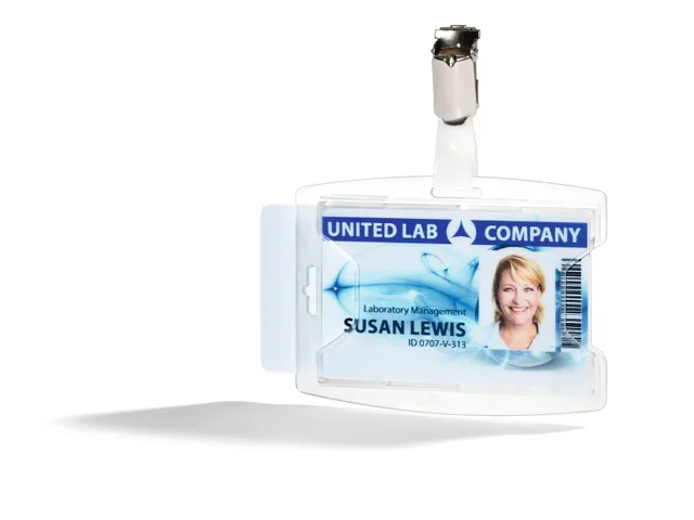 Kaarthouder ReXycle Met Klem Voor 2 Kaarten Transparant 25 Stuks