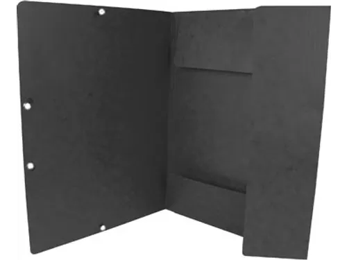 Elastomap A4 Met 3 Kleppen Karton Zwart Voor 200 Vel Pak 10 Stuks
