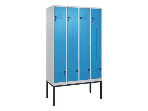 Z-garderobekast,HxBxD 2120x1200x500mm,vak B 150/300mm,draaigrendel