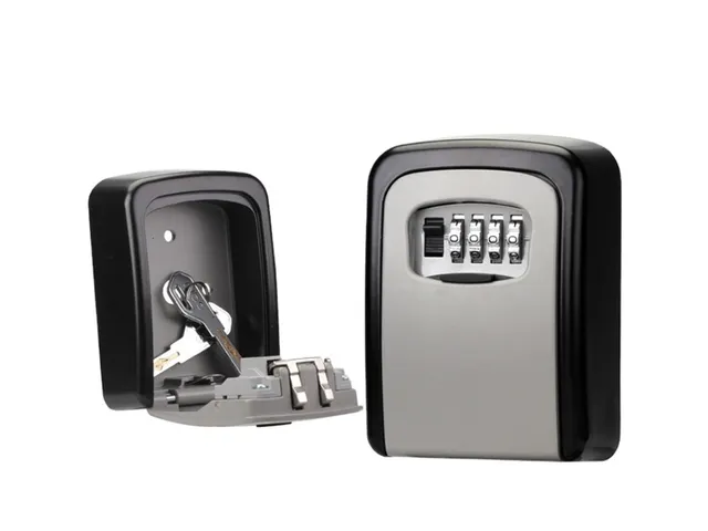 Sleutelkluis met combinatieslot 11.9 x 8.5 x 3.6cm Zwart Grijs