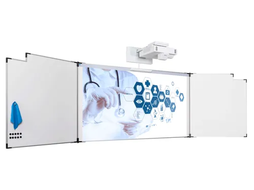 Projectiebord vijfvlaks 126x231cm 16:9 mat wit Extraflat finger touch