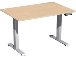 Elektrisch ihv bureau,HxBxD 730-1230x1200x800mm,blad beuken