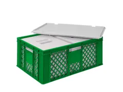Euronorm-stapelbak,m. 2isoleerboxen,HxLxB 240x600x400mm,43/10,4l,HDPE