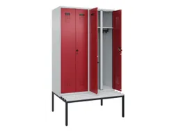 locker met bank,voor scheiding van kleding,HxBxD 2120x1200x815mm,4vak