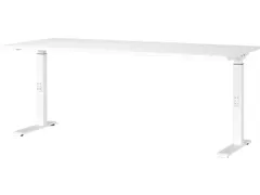 In hoogte verstelbaar bureau,HxBxD 680-910x1800x800mm,blad wit