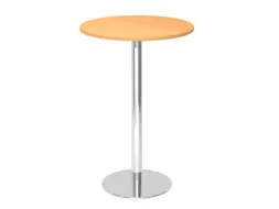 statafel,HxØ 1116x800mm,rond,schotelvoet chroom,ronde buis,blad beuke