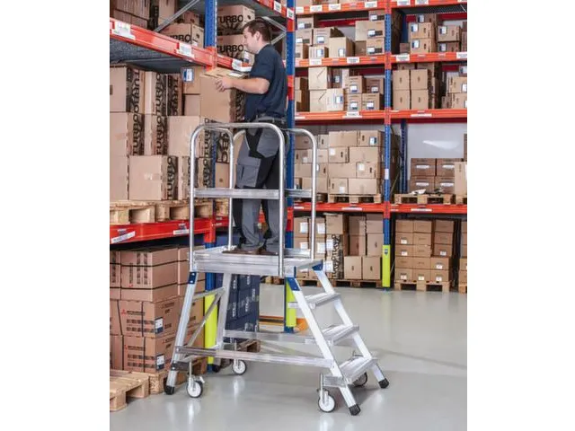 Escalier Mobile Aluminium Estrade Hxlxp 960x600x800mm 4marches En Alum