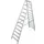 dubbele ladder,beide zijden,2x12treden m. R13-laag,treden met profiel