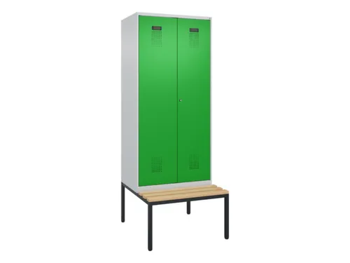 PBM-locker met bank,HxBxD 2120x800x815mm,2vak,vak B 400mm