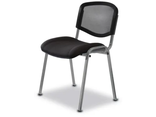 Buisstalen Stoelen Zitting Zwart Stof Netrug Zitting BxD 475x415mm