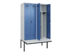 PBM-locker met bank,HxBxD 2120x1200x815mm,4vak,vak B 300mm
