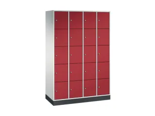 lockerkast,RAL 7035/RAL 3003,HxBxD 1950x1220x500mm,4x5vakken,cil.-slot - 2
