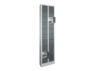 lockerkast,HxBxD 1950x460x200mm,2x10vakken,RAL7035,front RAL7016 - 2
