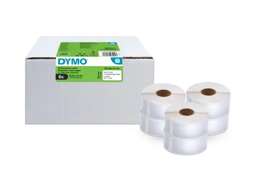 Etiket Dymo 11354 multifunctioneel 32x57mm 6 rollen á 1000 stuk