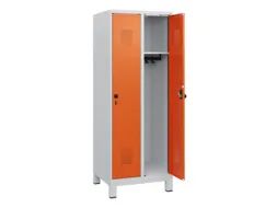 schoollocker,HxBxD 1630x600x500mm,2vak,vak B 300mm,draaigrendel,voeten