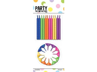 Verjaardag kaarsjes assorti 6cm 24 stuks - 1