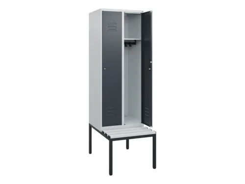 locker met bank,HxBxD 1950x600x815mm,2vak,vak B 300mm,cil.-slot