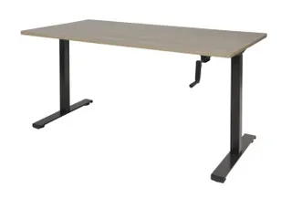 Dextro Slinger Bureau Zit-sta T-poot 160x80 Robson Eiken 25mm Zwart - 1