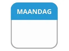 LabelLORD PL Dagetiket Maandag 25x25mm Blauw Flushlabel 1000 stuks