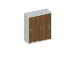 Schuifdeurkast 1150x1000x430mm Romp Lichtgrijs Decor Front Noten