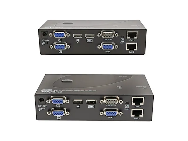 USB 2x VGA via Cat5 KVM Console Verlenger 200 Meter