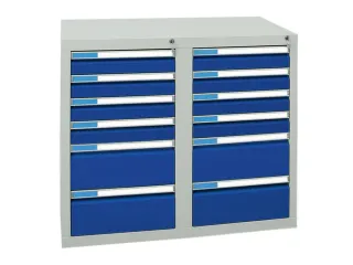 ladekast HxBxD 900x1000x500mm 12laden vergrendeling RAL7035 RAL5010 - 1