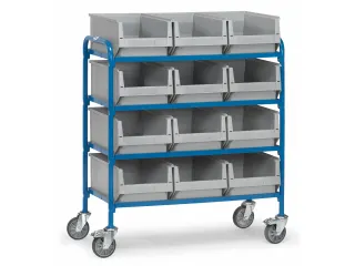 Bijzetwagen Met 12 Magazijnbakken 32941 250kg Hout 940x470mm Ral5007 - 1
