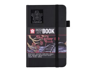 Schetsboek Sakura 80 zwarte vellen 140gr 90x140mm zwart - 1