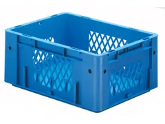 Euronorm Stapelkrat Blauw 175x400x300mm 14.5l Opengewerkt/Bodem Gesl.