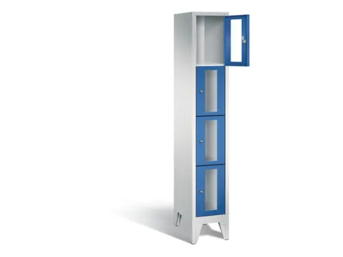 lockerkast 1850x320x500mm 1x4 vakken Cilinderslot Poten, RAL5010