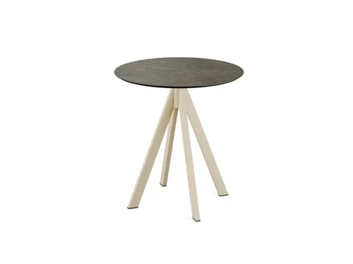 bistrotafel,HxØ 730x700mm,rond,4voeten zandkleuren