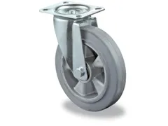 Zwenkwiel 300kg Øxb 160x50mm Aluminium Velg Elastische Band Grijs