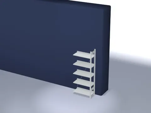 Inhaakstelling Aanbouwveld Hxbxd 1750x760x335mm 5 Legborden Ral 7035