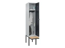 locker met bank,HxBxD 2120x400x815mm,1vak,vak B 400mm,draaigrendel