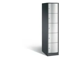 lockerkast cil.slot 1950x396x640mm 1x5 vakken RAL7021 front RAL7035 - 2