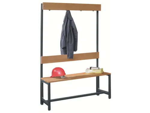 Omkleedbank LxB 1000x400mm Houten Latten Haken Enkelzijdig RAL7016