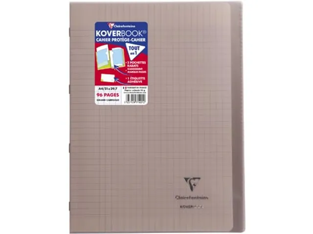 Schrift Koverbook A4 48 vel Seyès, kaft in PP assorti transparant
